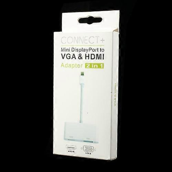 2 i 1 Mini DisplayPort til HDMI & VGA Adapterkabel til Apple MacBook Pro Air