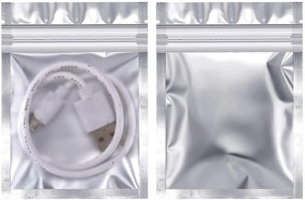 100 Holografiska Förpackningspåsar Förvaringspåse för Mat (Silver, 8*11cm)