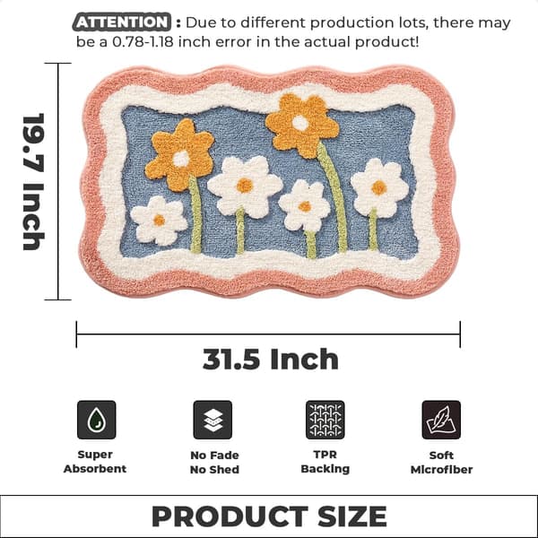 Badeværelsesmåtte Antislip Bademåtte Ekstra Absorberende og Blød Mikrofiber Badetæppe til Døren, Badeværelset og Soveværelset