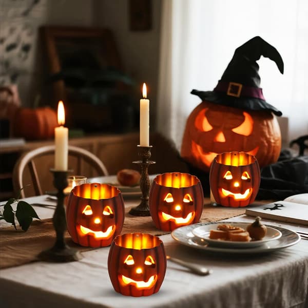 2 stykker Halloween LED-lys, flammeløse skræmmende lys til soveværelse, børneværelse, kontor