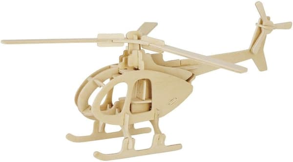 Børns 3D træpuslespil helikopter 32 dele ca. 26 x 13 cm, brun