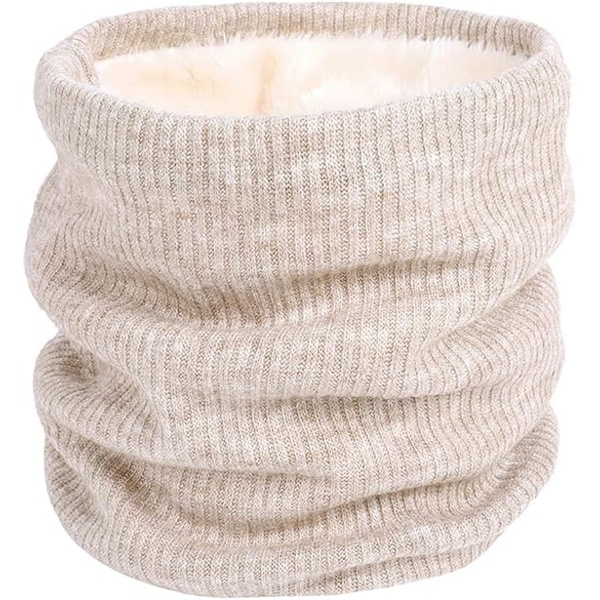 Snoodit miehille ja naisille Fleece-kauluri Unisex Paksu neulottu ympyrähuivi Talvinen lämmin kaulasuoja Kasvonsuoja - Pyöräily Juoksu Mixed beige