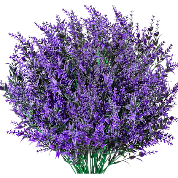 6 st Konstgjorda Lavendelblommor, Dekorativa Konstgjorda Blommor, Konstgjorda Växter i Plast för Inomhus- och Utomhusbruk, Falska Blommor