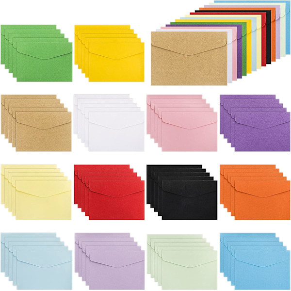 70 st Kuvert i Färg 11,5 x 8,2 CM 14 Färger Presentkuvert Små Kuvert Set Flerfärgade Kuvert för Inbjudningar