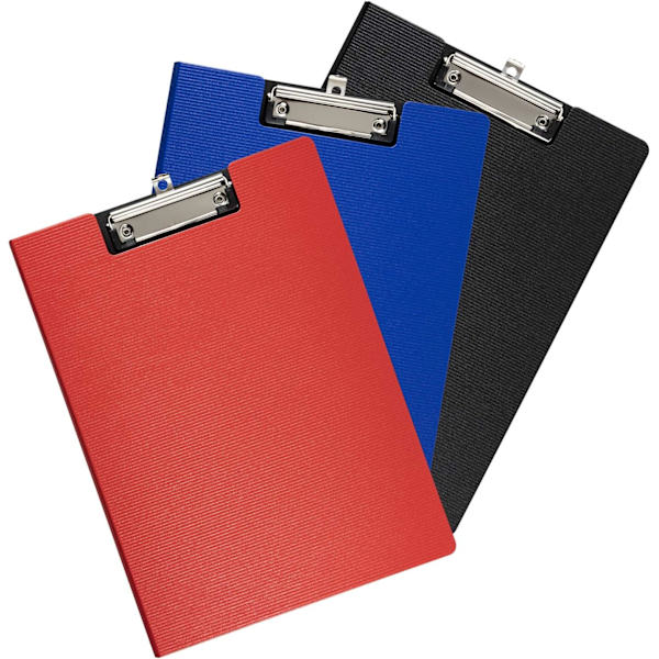 3-pack klämbord med lock, klämmapp A4 vikbara klämbord i plast