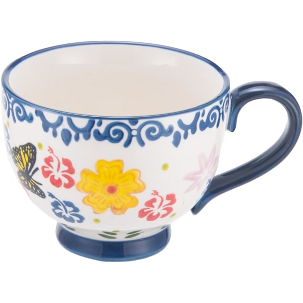 Håndmalet 440 ml Porcelæns Keramikkrus Håndlavet Nyhedskop (Sommerfugl)