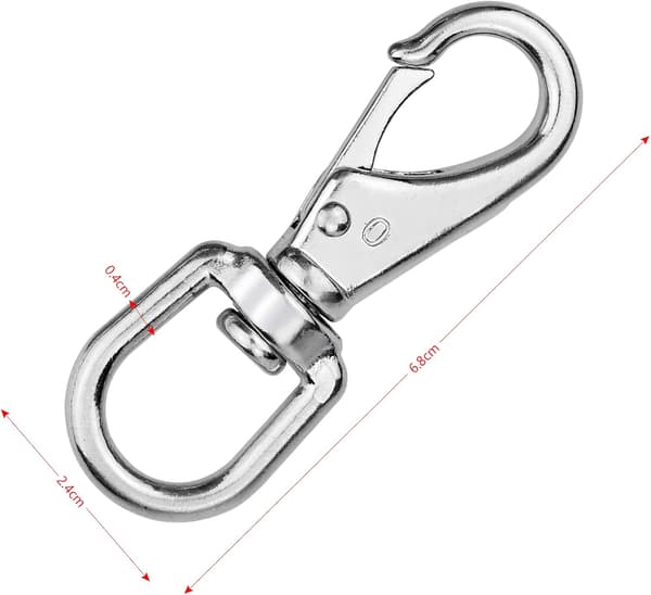 2 st 360° Svängbara Trigger Clips Svängbara Snäppkrokar Rostfria Clips Lås för Hundkoppel Camping Vandring Nyckelring