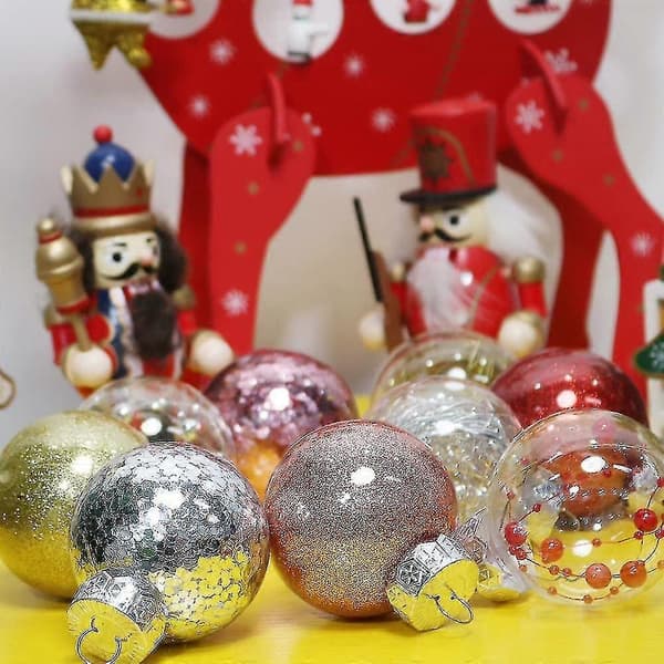 Julekuglepynt, 30 stk. brudsikre juletræskugler til julebryllupsfestdekoration
