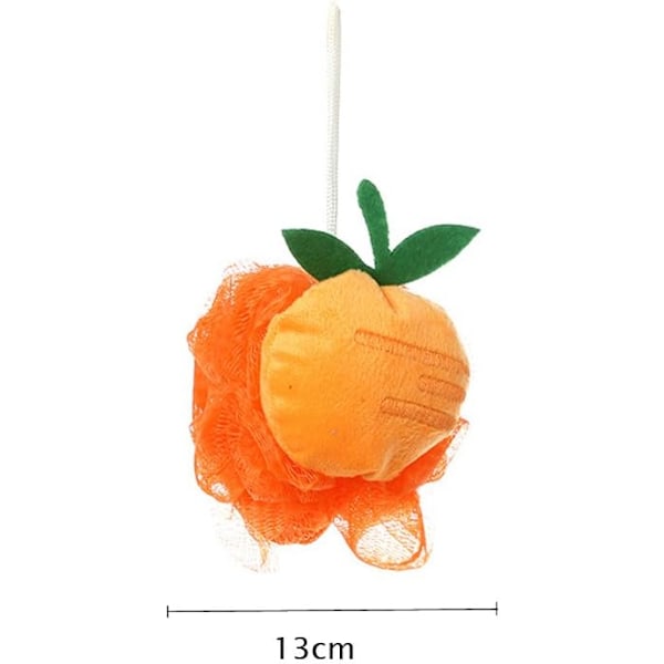 5 st Badpuff Mjuk Badsvamp Duschboll Bad Loofah Fruktformad Mesh Pouf Exfoliering Kroppspuffar Exfoliera Pouf