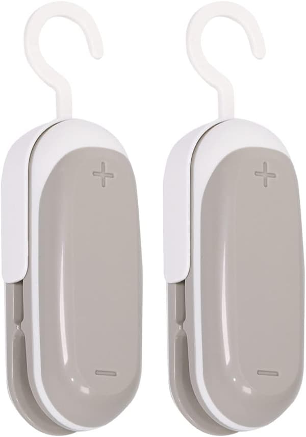 2PACK Mini Bag Sealer, Bärbar Värme Vakuumförseglare Plastförseglare, 2 i 1 Mini Matförseglare