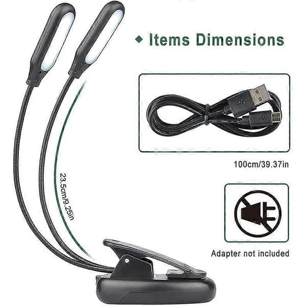 Clip-on boklampe/leselys/clip-lampe med 10 LED-lys for øyebeskyttelse