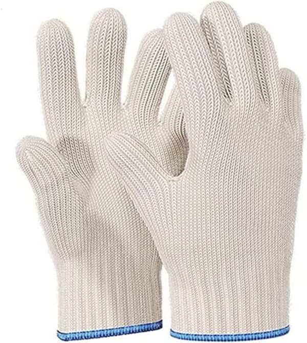 Värmebeständiga kökshandskar, 2-pack, polyester-bomullsblandning, grillskydd