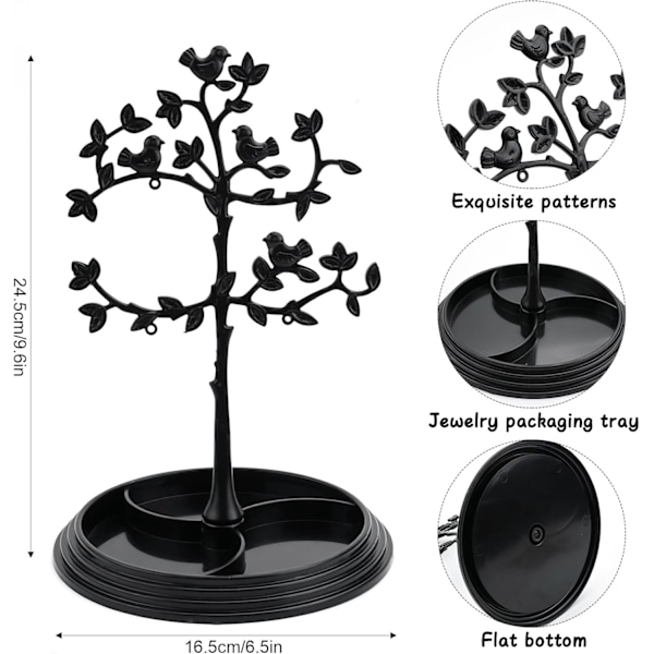 Smyckeshängande Trädställning Fågelträd Smyckesdisplay Ställ Smyckesdisplay Organiseringsställ Krokar Örhänge Smyckeshållare