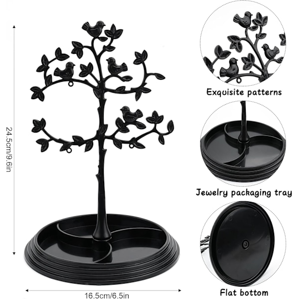 Smykkeophæng Træ Stand Fugletræ Smykke Display Stand Smykke Display Organizer Stand Kroge Ørering Smykkeholder