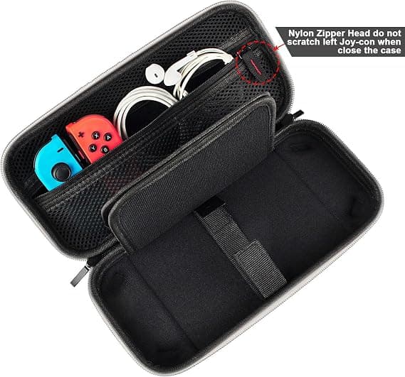 Switch Etui - Bæretaske med 20 Spilkassetter, til Nintendo Switch Konsol & Tilbehør, Hvid
