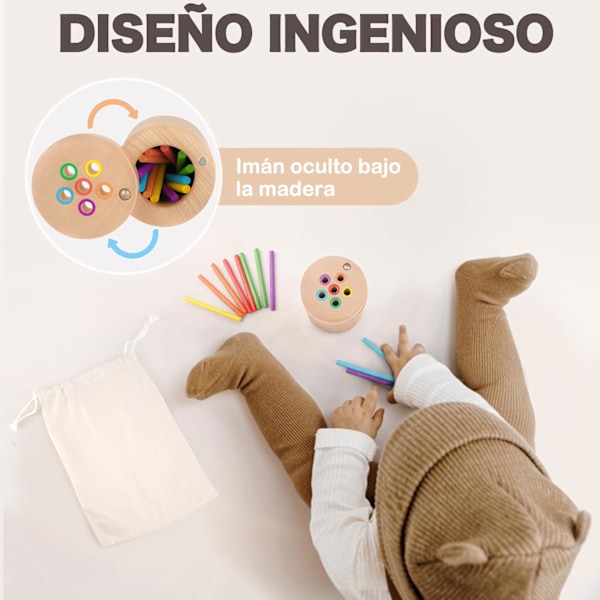 Montessori Träleksak för Bebisar, Finmotorik, Utbildande Spel för Att Lära Sig Räkna och Färger Leksak Barnpresent Flicka Pojke