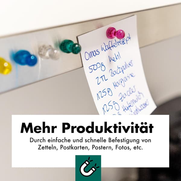Neodym magnetiske stifter/tryknåle til whiteboards, køleskabe osv., 25 stk. Transparent