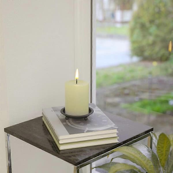 Matt Svart Ljusstakeplatta i Järn, Set om 2