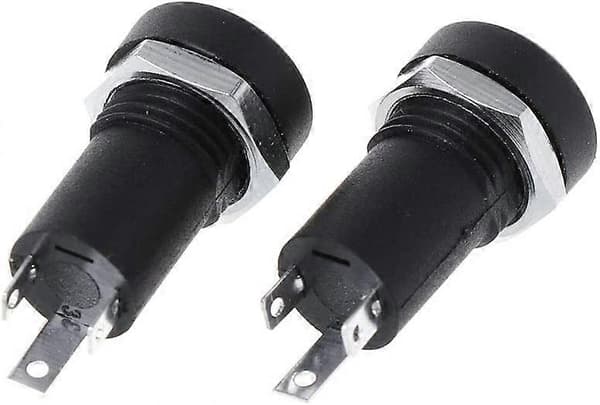 2X 3.5MM Jack Socket Svart Stereo Jack Panelmontering Loddetilkoblingsterminaler med Muttere