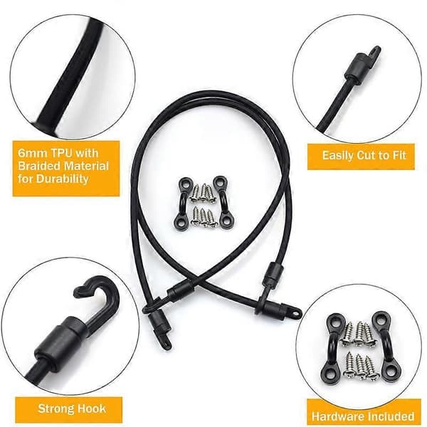 6mm Kajakk Båt Fiskestang Holder Stropp Dekkmontering Kobling (45 cm)