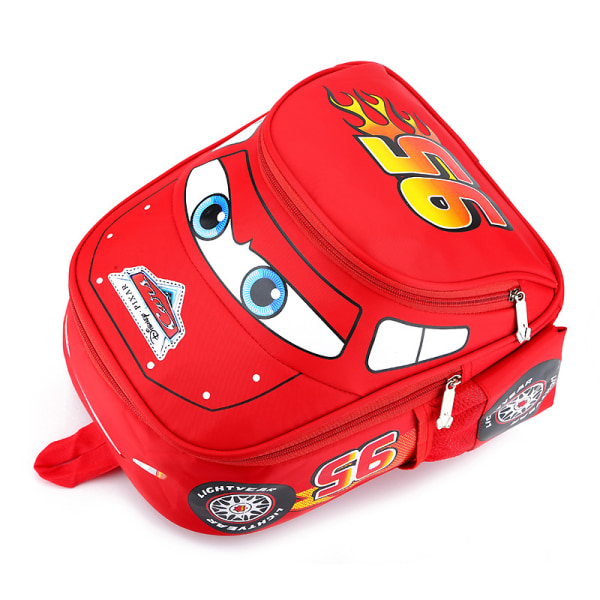 Lightning McQueen Cars Cartoon Backpack Skolväska Present red