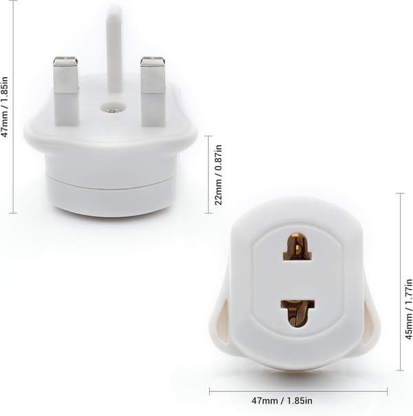 Reiseadapter EU TIL UK, Hvit Plugg For Barbermaskin/Tannbørste
