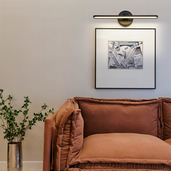 LED Badeværelses Vanity Belysningsarmaturer, 50CM Vægmonterede Lysarmaturer, 14W 3000K Mat Sort IP44 Make-up Spejllampe