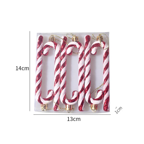 12 Glitter-Candystokker for Julepynt, Plast Candy Cane Hengepynt for Juletreet, Festpynt