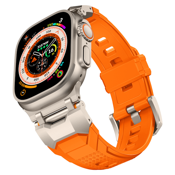 Kompatibel med Apple Watch Ultra 2/Ultra 49mm Armband för Män Serie 9/8/SE 2/7/6/SE/5/4/3 49mm/45mm/44mm/42mm Sport Armband Titan Orange