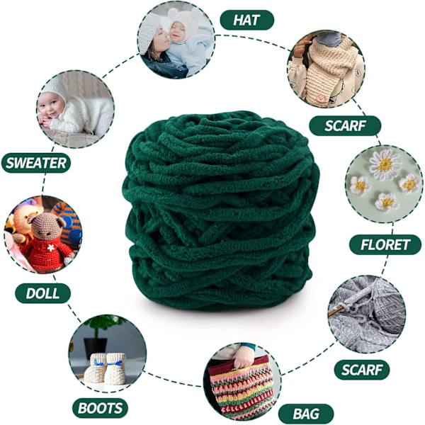 Stickgarn 4xStickgarn för Virkning, Mjuk Chunky Garn för Garnprojekt dark green