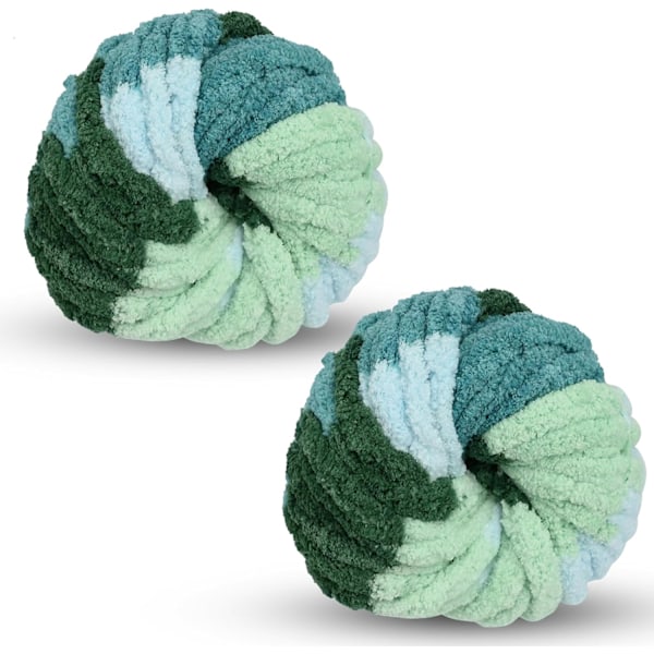 Tjock Ullgarn 250g × 2, Stickgarn Grovt Garn Flerfärgat Stickgarn, för Garnprojekt sea of clouds