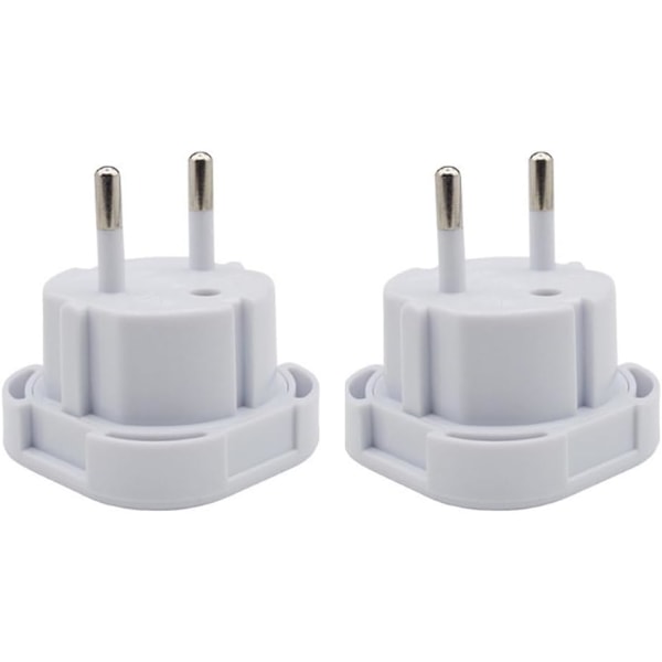 EU Reseadapter | UK 3-PIN till Europeisk 2-PIN Kontaktomvandlare Typ C, E, F för Spanien, Frankrike, Italien, Sverige, (2-pack)