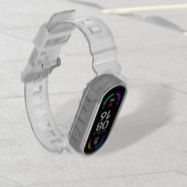 Ranneke Yhteensopiva Xiaomi Mi Band 6 / 5 kanssa Sporttinen Silikoniremmi 24cm Läpinäkyvä