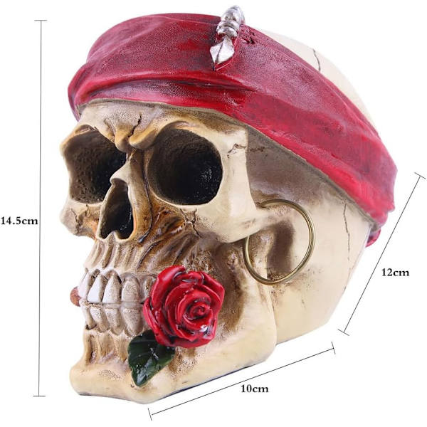 Simulerings Kranierekvisit Model Resin Pirat Kranie Statue Spøgelseshus Rekvisitter Samlerobjekt Kranie Bordplade Figur Pirat Kranie Ornament