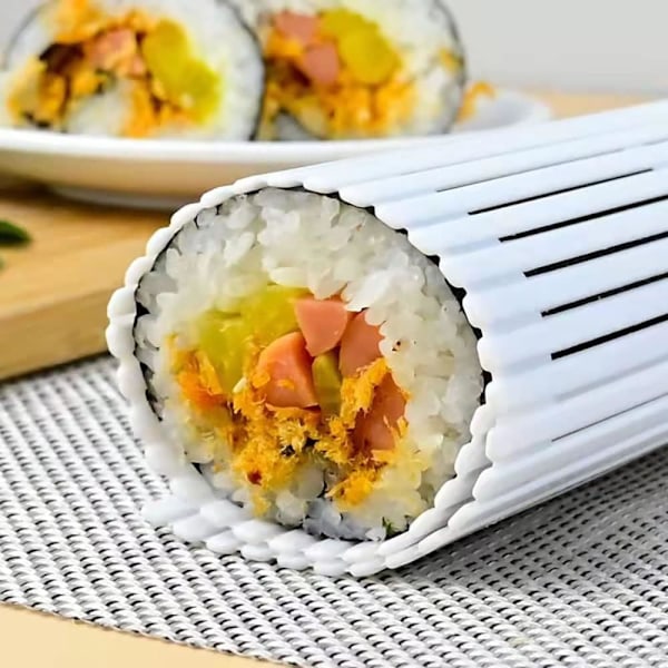 Återanvändbar sushimatta i PP-plast, rullande sushimatta, gör-det-själv-sushi-set, kakrullmatta