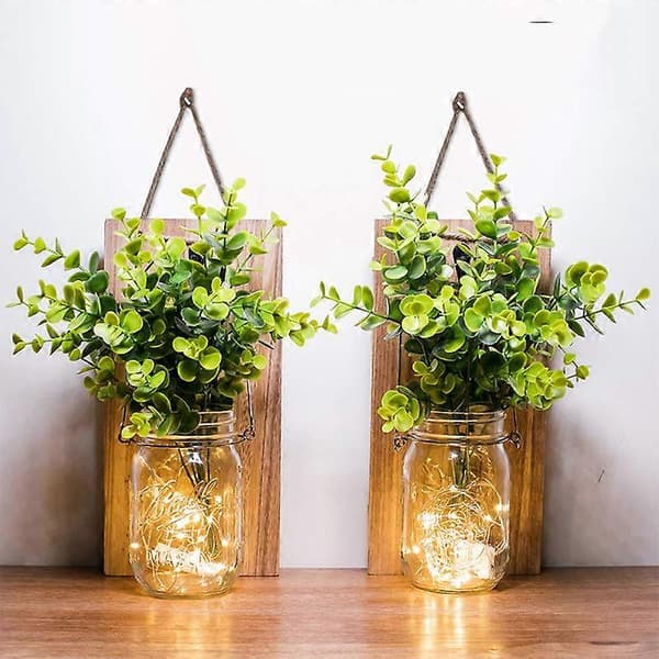 Vegglamper, Mason Jar-lamper, Gårdshusinnredning