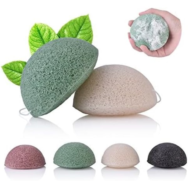 Naturliga Konjac Ansiktsvampar för Skonsam Ansiktsrengöring och Exfoliering, för Ansiktspeeling och Djuprengöring