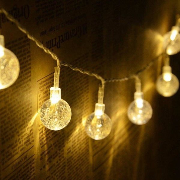 10m 80 LED Ljusslinga Batteridriven Hängande Dekorationsbelysning Julbelysning för Sovrum Uteplats Trädgård Fest Bröllop (Varmvit)