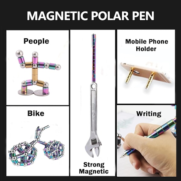 Decompression Magnetisk Penna, Magnetisk Kulspetspenna, Eliminera Tryck Fidget Leksakspresent, Magnetisk Metallkulpenna, Fidget Penna