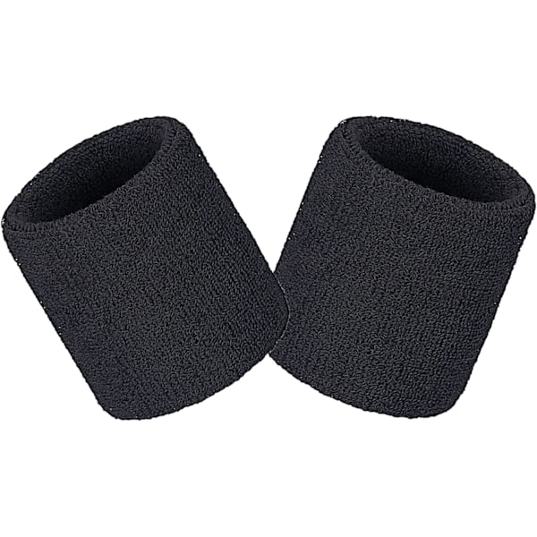 Armbands Svettbands Armband Män Kvinnor 2 ST Sport Svettbands för Gym Sport Tennis Löpning Träning Basket Boll Fuktavvisande Black