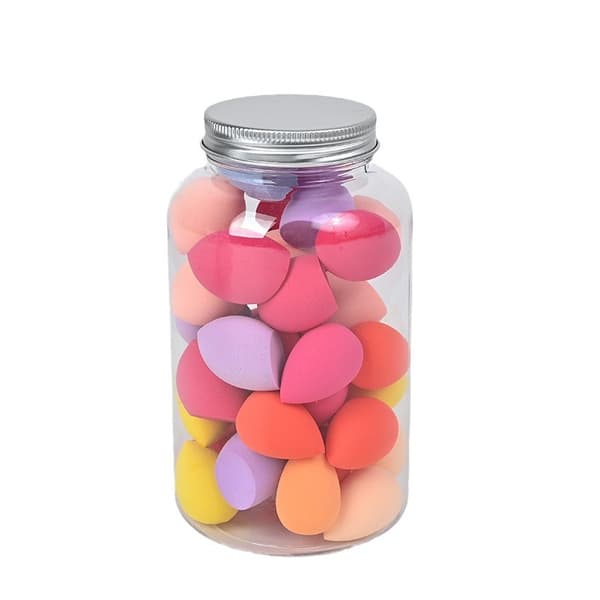 Set med 40 mini Beauty Blenders i flaskor, sminksvampar, droppformade, för jämn applicering