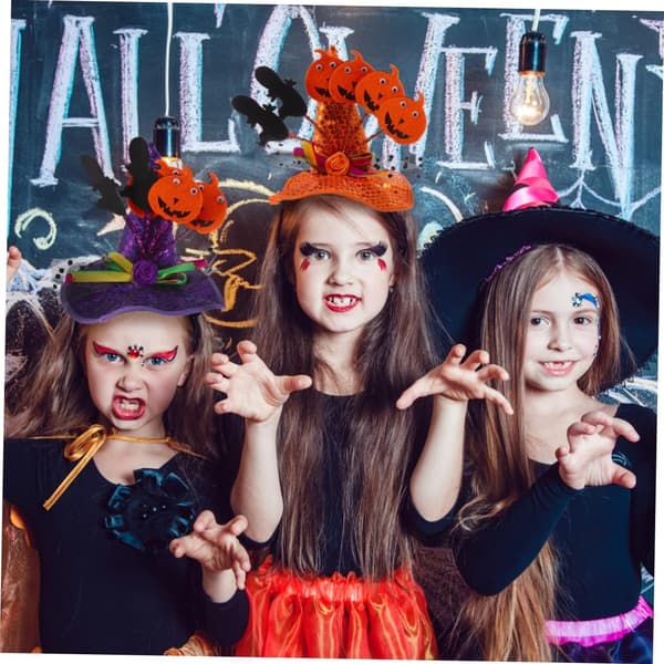 1 stk. Lilla stofgræskar-hårbånd i stil med en heksehat, perfekt til Halloween.