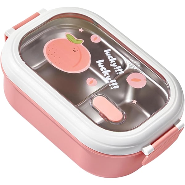 Bento Lunchlåda, Robust Termisk Lunchlåda i Rostfritt Stål, Säker, Portabel för Kontoret Pink