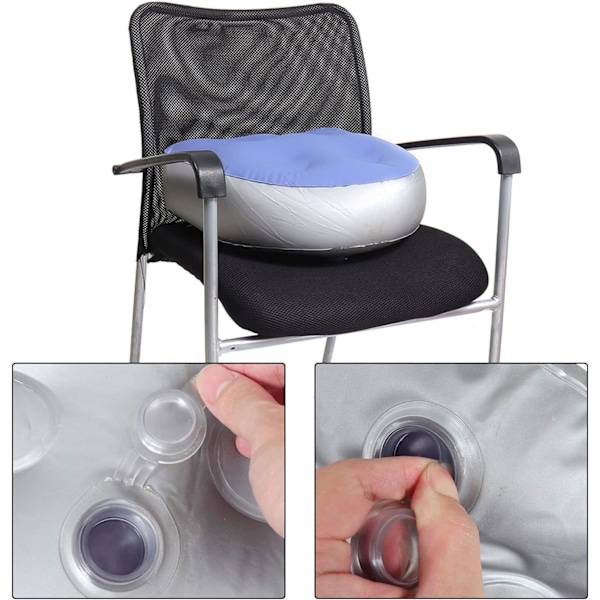 Oppblåsbar Spa-pute Boblebadpute med 4 stk Sugekopper for Alle Spa og Boblebad - Booster-sete for Voksne og Barn (Blå)