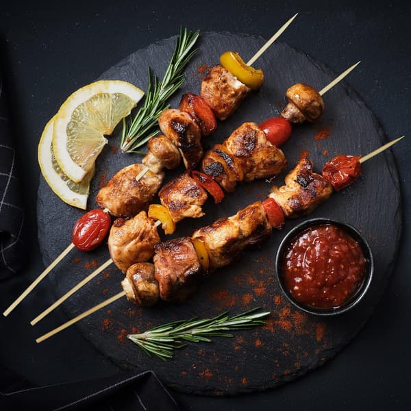 2 pakker bambusspyd – 100 stk per pakke, 35 cm lange – for grilling og marshmallows.