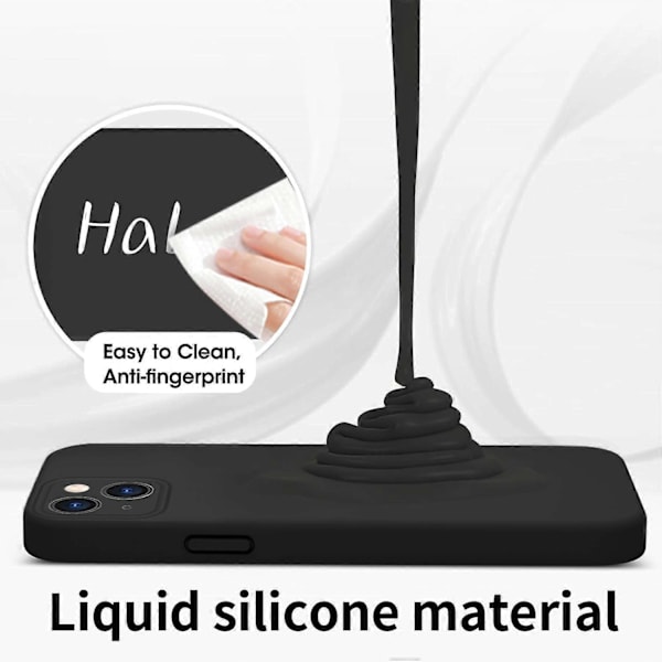 Nestemäinen silikonikotelo, koko vartalon suojaava peitetty geelikumi ohut iskunkestävä suojakotelo mikrokuituvuorella, iPhone 15 Case6.1 tuumalle