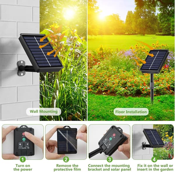 2-pack 22M 200 LED Utomhus Solcellsslinga, Dekorativa Solcellslampor för Trädgård, Uteplats, Hem, Fest, Jul, Bröllop