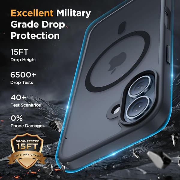Miracase til iPhone 17 Cover med MagSafe Militær-resistent med fløjlsblød berøring til iPhone 17 Cover 6.3\"