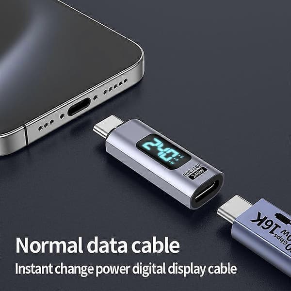 240W Magnetisk Typ C till Typ C 16K HD Videokonverterare Digital Display 80Gbps Dataöverföringsadapter