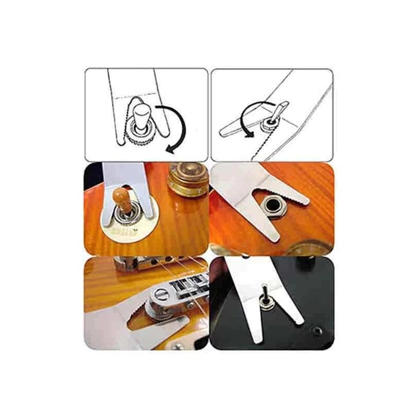 Værktøj i rustfrit stål Multi Spanner Skruenøgle Knop Jack Tuner Bøsning til stramning af potter kontakter Guitar Tilbehør Bronze